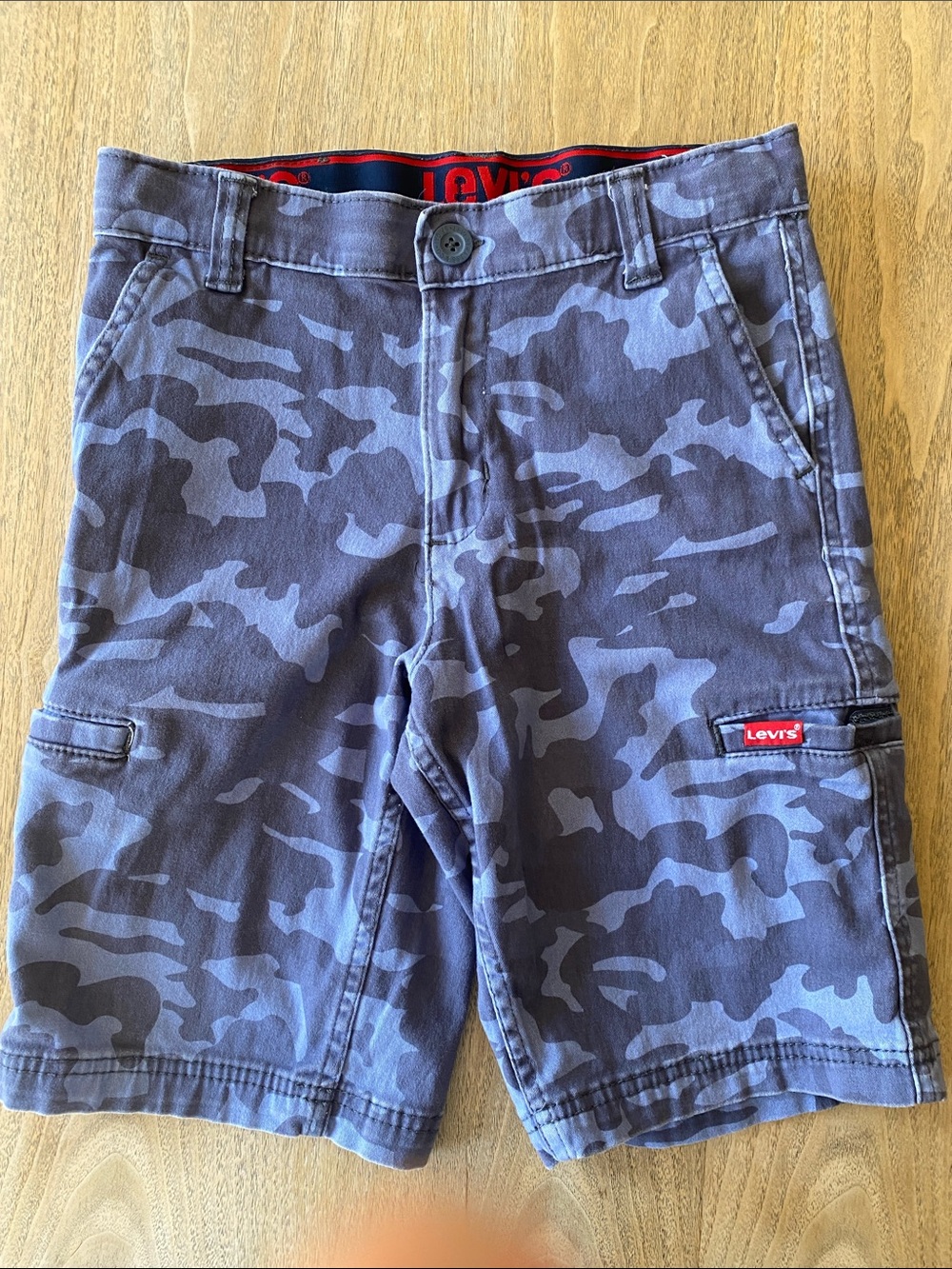 Levi's Youth Cargo Shorts in Blue Camo